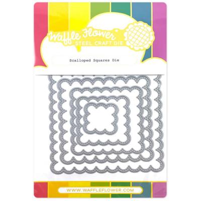 Waffle Flower Dies - Scalloped Squares